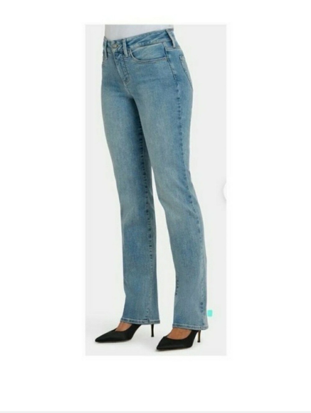 NYDJ Marilyn Straight Lift Tuck Jeans Size 8 Light Wash Stretch Denim